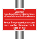 Voedingen brandbeveiligingssysteem mogen /.../ - Feeds fire protection system must not be /.../