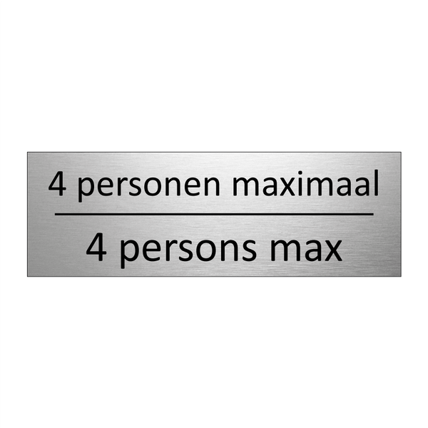 4 personen maximaal - 4 persons max & 4 personen maximaal - 4 persons max