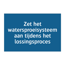 Zet het watersproeisysteem aan tijdens het lossingsproces