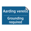 Aarding vereist - Grounding required & Aarding vereist - Grounding required