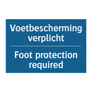 Voetbescherming verplicht - Foot protection required