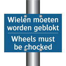 Wielen moeten worden geblokt - Wheels must be chocked