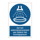 Zet het watersproeisysteem aan tijdens het lossingsproces