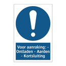 Voor aanraking: - Ontladen - Aarden - Kortsluiting