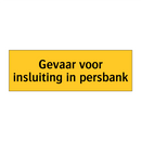 Gevaar voor insluiting in persbank