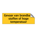 Gevaar van brandbare stoffen of hoge temperatuur