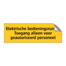 Elektrische bedieningsruimte Toegang alleen voor /.../