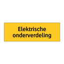 Elektrische onderverdeling