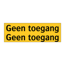 Geen toegang Geen toegang