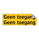 Geen toegang Geen toegang