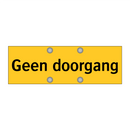 Geen doorgang