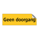 Geen doorgang