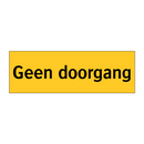 Geen doorgang