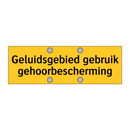 Geluidsgebied gebruik gehoorbescherming