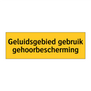 Geluidsgebied gebruik gehoorbescherming