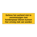 Gelieve het weiland niet te verontreinigen met /.../