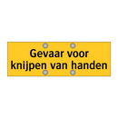 Gevaar voor knijpen van handen