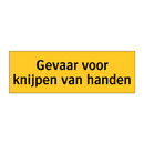 Gevaar voor knijpen van handen