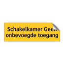 Schakelkamer Geen onbevoegde toegang