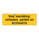 Voor aanraking: ontladen, aarden en kortsluiten