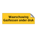 Waarschuwing Gasflessen onder druk