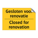 Gesloten voor renovatie - Closed for renovation