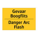 Gevaar Boogflits - Danger Arc Flash