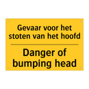 Gevaar voor het stoten van het hoofd - Danger of bumping head