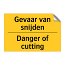Gevaar van snijden - Danger of cutting