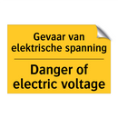 Gevaar van elektrische spanning - Danger of electric voltage