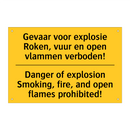 Gevaar voor explosie Roken, vuur /.../ - Danger of explosion Smoking, fire, /.../