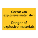 Gevaar van explosieve materialen - Danger of explosive materials