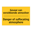 Gevaar van verstikkende atmosfeer - Danger of suffocating atmosphere