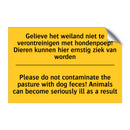 Gelieve het weiland niet te verontreinigen /.../ - Please do not contaminate the /.../