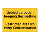 Gebied verboden toegang Besmetting - Restricted area No entry Contamination