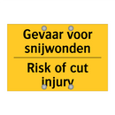 Gevaar voor snijwonden - Risk of cut injury