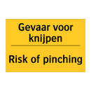 Gevaar voor knijpen - Risk of pinching