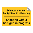 Schieten met een boutpistool in uitvoering - Shooting with a bolt gun in progress