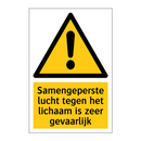 Samengeperste lucht tegen het lichaam is zeer gevaarlijk