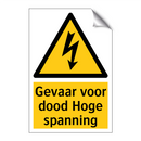 Gevaar voor dood Hoge spanning