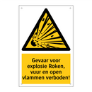 Gevaar voor explosie Roken, vuur en open vlammen verboden!