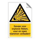 Gevaar voor explosie Roken, vuur en open vlammen verboden!