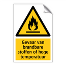 Gevaar van brandbare stoffen of hoge temperatuur