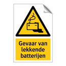 Gevaar van lekkende batterijen