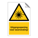 Uitgangsopening voor laserstraling!