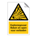 Explosiegevaar Roken en open vuur verboden