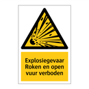 Explosiegevaar Roken en open vuur verboden