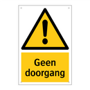 Geen doorgang
