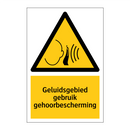 Geluidsgebied gebruik gehoorbescherming