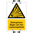 Steengroeve Begin van het explosiegebied